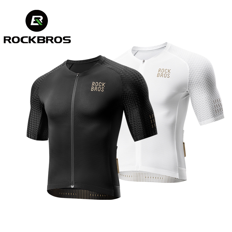 【Giao hàng 3 ngày】ROCKBROS Áo Đi Xe Đạp Tay Ngắn Nam Thoáng Khí Co Giãn 4 Chiều Chống Nắng Phản Quang Gold Label 3D Cho Road MTB Đường Trường