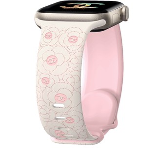 Dây đeo silicon chạm khắc hai màu Camellia cho Apple Watch Ultra 46 / 44 / 40 / 49 / 45 / 41 / 42 / 38 / 45mm iwatch Series Ultra / 10 / 9 / 8 / 7 / 6 / 5 / 4 / 3 / 2 / 1 / SE