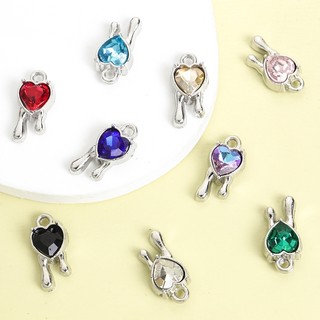 15 chiếc 9 màu Pha lê đính đá khảm dung nham trái tim tình yêu dành cho bông tai vòng cổ thời trang DIY y2k và nhiều đồ trang trí dây chuyền khác - Hoàn hảo cho ngày lễ tình nhân & bữa tiệc chủ đề