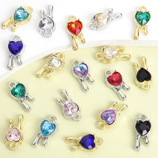 15 chiếc 9 màu Pha lê đính đá khảm dung nham trái tim tình yêu dành cho bông tai vòng cổ thời trang DIY y2k và nhiều đồ trang trí dây chuyền khác - Hoàn hảo cho ngày lễ tình nhân & bữa tiệc chủ đề