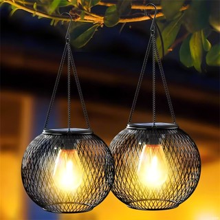 Đèn lồng treo năng lượng mặt trời ngoài trời, Đèn mặt dây chuyền chạy bằng năng lượng mặt trời LED chống nước, Đèn chiếu sáng sân vườn trang trí cổ điển để trang trí sân, sân, cây, hiên nhà & sân sau