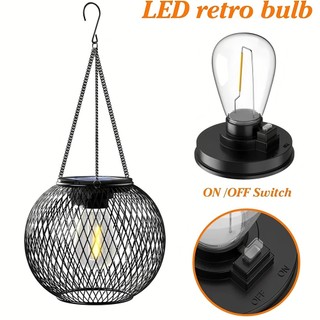 Đèn lồng treo năng lượng mặt trời ngoài trời, Đèn mặt dây chuyền chạy bằng năng lượng mặt trời LED chống nước, Đèn chiếu sáng sân vườn trang trí cổ điển để trang trí sân, sân, cây, hiên nhà & sân sau