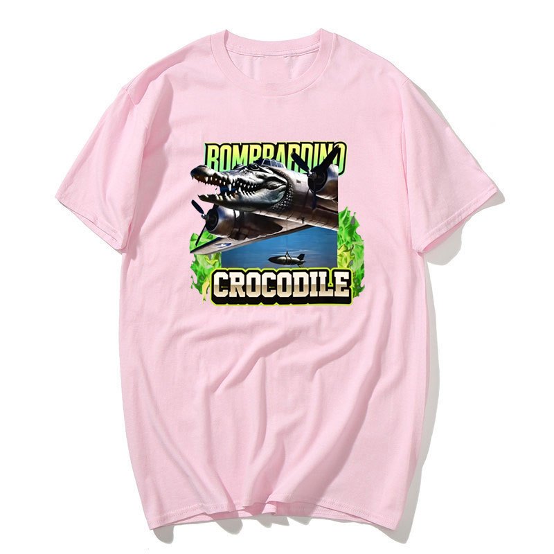Bombardino Cá Sấu Ngộ nghĩnh Bò Sát Meme Áo Thun Bông Tai Kẹp Thời Trang Gothic Áo Nam Nữ Chất Lượng Cao Quá Khổ Cotton Áo