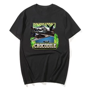 Bombardino Cá Sấu Ngộ nghĩnh Bò Sát Meme Áo Thun Bông Tai Kẹp Thời Trang Gothic Áo Nam Nữ Chất Lượng Cao Quá Khổ Cotton Áo