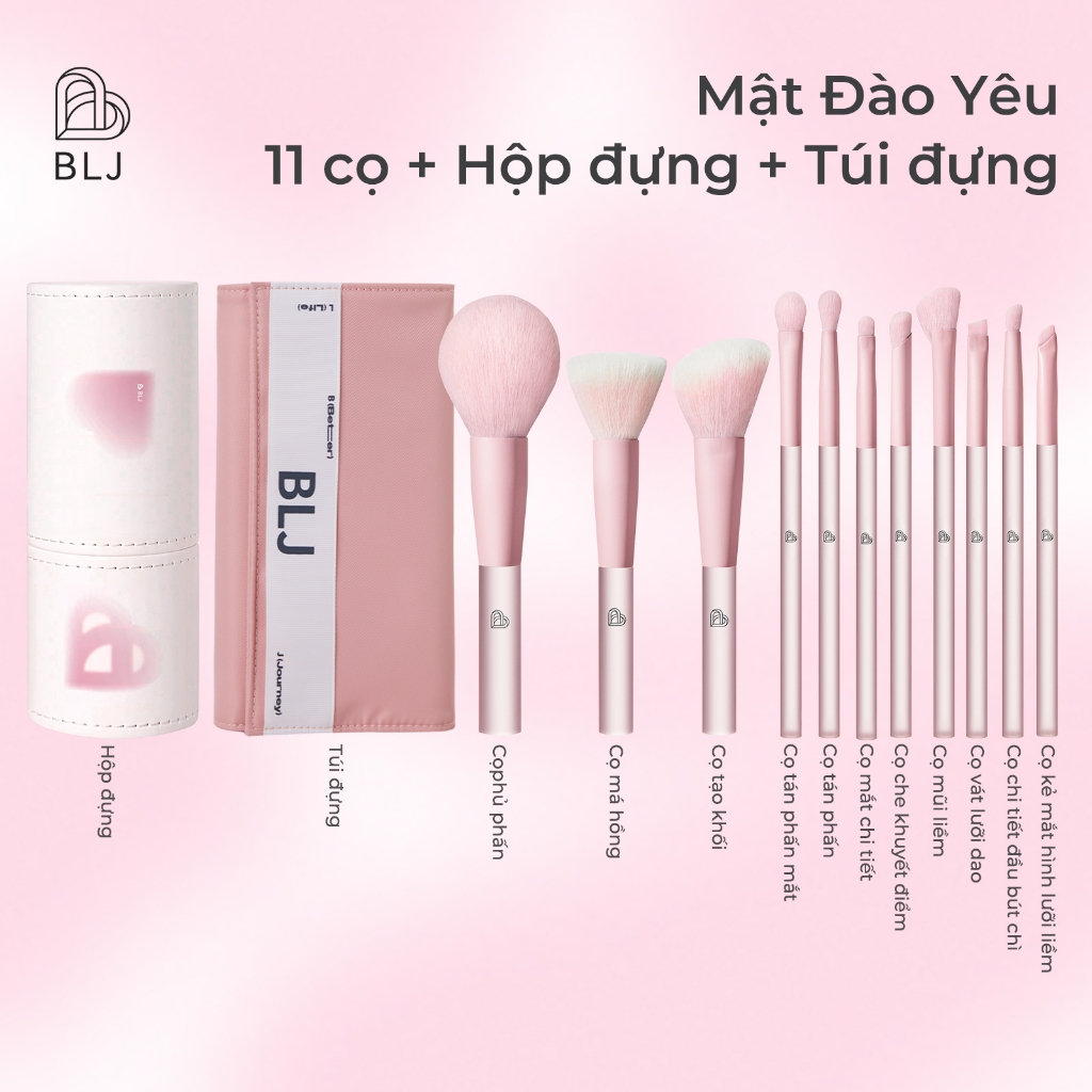 BLJ  Mật Đào Yêu Bộ cọ trang điểm 11/7 cây Peachy Sugar