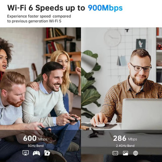 Wifi 6 AX900 Bluetooth 5.4 Bộ chuyển đổi USB WiFi Băng tần kép không dây 2.4G & 5GHz Ăng-ten Wi-Fi USB cho PC / Laptop Win10 / 11 Trình điều khiển miễn phí