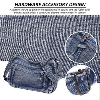 Túi đeo vai thông thường dành cho nữ Túi xách mùa hè Denim rửa dung tích lớn Thích hợp để học tập du lịch hẹn hò