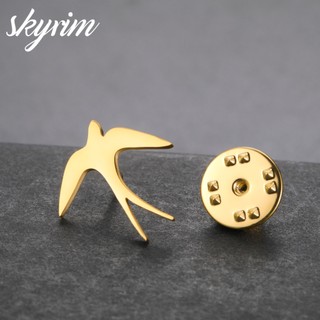 Skyrim Thời Trang Đơn Giản Thổ Cẩm Titan Thép Không Gỉ Nuốt 20x19MM Mặt Dây Chuyền Trang Sức Phù Hợp Với Phụ Kiện