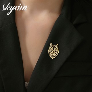 Skyrim Thời Trang Đơn Giản Thổ Cẩm Titan Thép Không Gỉ Đầu Sư Tử 31x21MM Mặt Dây Chuyền Trang Sức Phù Hợp Với Phụ Kiện