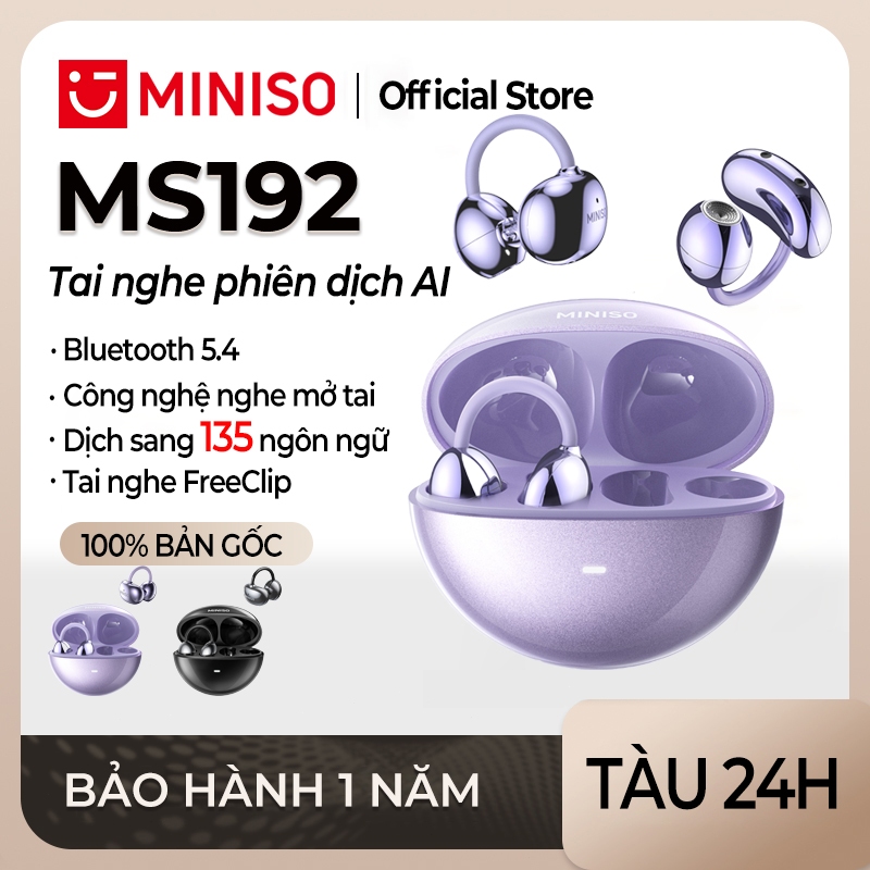 MINISO MS192 Tai Nghe Phiên Dịch Al Tai nghe không dây dịch thời gian thực thông minh Bluetooth 5.4 SLEEP ASMR có màn hình cảm ứng LED Tai nghe kinh doanh có Mic chống nước IPX5 | BigBuy360 - bigbuy360.vn