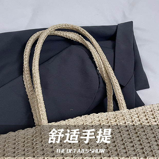 Túi Rơm Nữ Phong Cách Mới, Túi Dệt Dung Tích Lớn, Tote Đeo Vai