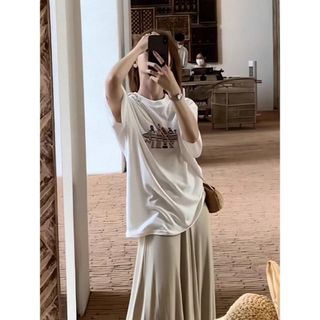 Áo thun nữ HIIXIIVI cotton ngắn tay, form oversize, baggy loose, phong cách Ootd 2025