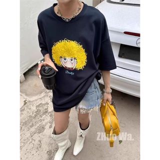 Thương hiệu HIIXIIVI 【 Áo thun 100% Cotton 】 Áo thun ngắn tay Oversize Nữ Baggy Loose Top Nữ Độc đáo Ootd 2025 Lives