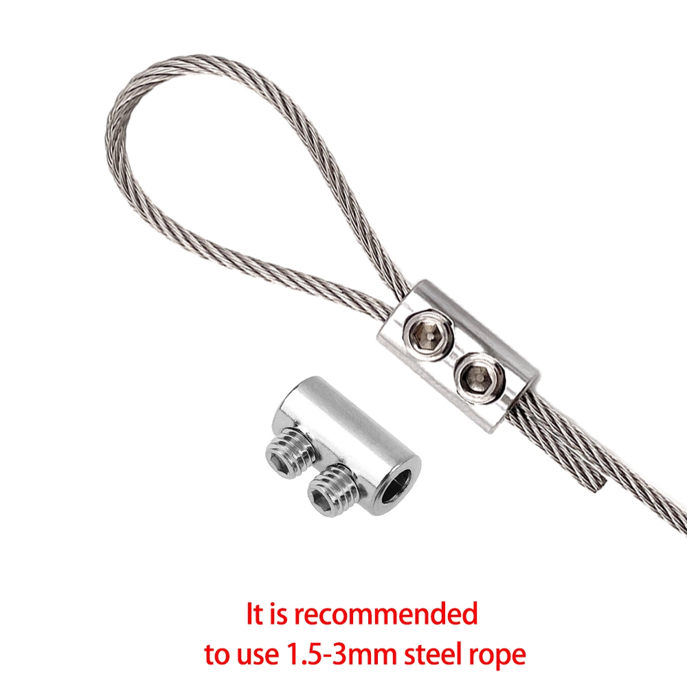 5-10 Chiếc 2 / 3 Mm Dây Thép Kẹp Có Thể Điều Chỉnh Kim Loại Treo Kẹp Dây Sling Dụng Cụ Cho Chậu Chiếu Sáng Cáp Buộc Phụ Kiện