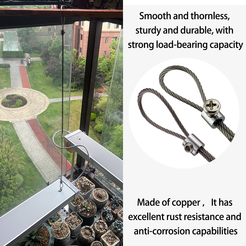 5-10 Chiếc 1-2 Mm Dây Thép Kẹp Dây Một Lỗ Treo Kẹp Với Vít Có Thể Điều Chỉnh Cáp Sling Phụ Kiện Phần Cứng