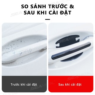 Seametal 4 / 8 Chiếc Tay Nắm Cửa Ô Tô Bát Trầy Xước Bảo Vệ Xe Dán Tay Cầm Ô Tô Chống Va Chạm Dải Bảo Vệ