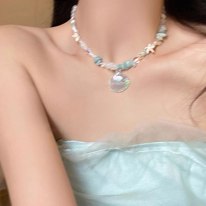 Vòng cổ đính cườm vỏ Hàn Quốc Kỳ nghỉ đi biển Thích hợp cho quà tặng sinh nhật nữ sinh