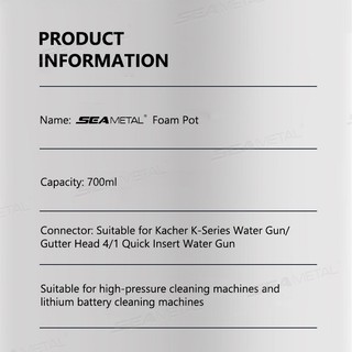 Seametal Máy Giặt Ô Tô Máy Tạo Bọt Giặt Bọt Tuyết Xịt Chai Lance Phun Nước Áp Lực Cao Vòi Vòi Phun Dụng Cụ Sạch