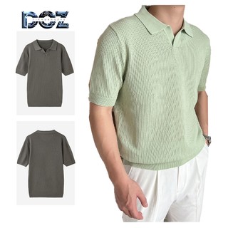 Áo sơ mi Polo ngắn tay DICHUANGZHE Slim Fit dành cho nam - Màu trơn, sành điệu & mặc thường ngày