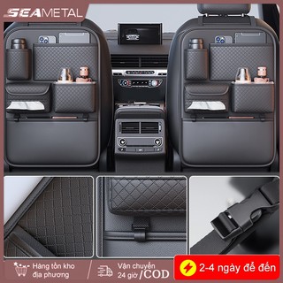 Seamemetalalomes Xe Seatback Túi Bảo Quản Ghế Ô Tô Chống Đá Miếng Lót Đa Năng Treo Ghế Sắp Xếp Hộp Đựng Khăn Giấy Giá Đỡ Cốc