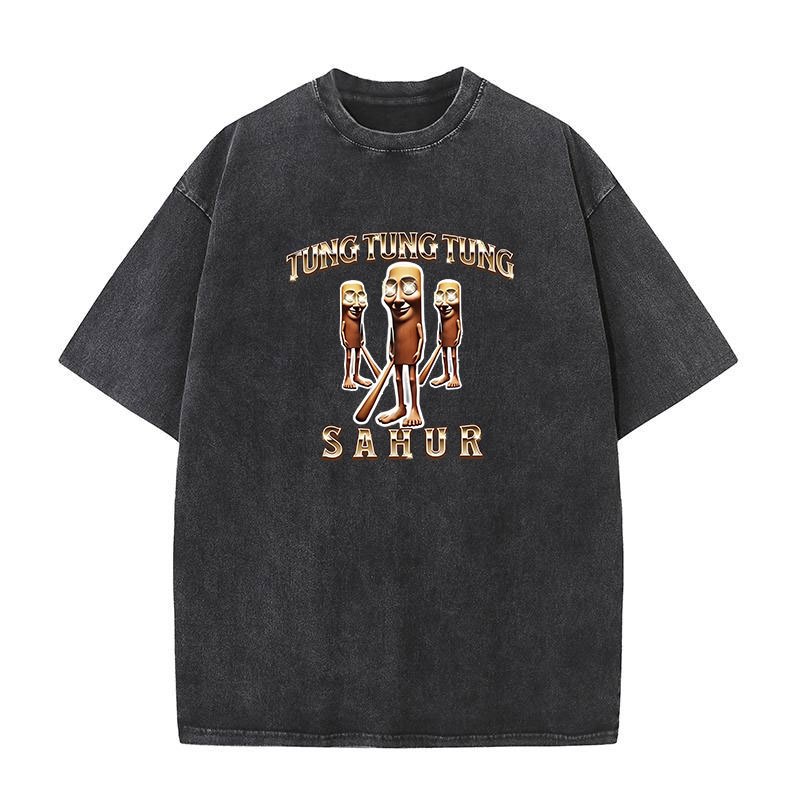 Tung Tung Tung Sahur Ngộ nghĩnh Bóng Chày Brainrot Meme Áo nam Quần Áo Giặt Vintage Thời Trang Hài Hước Phong Cách Áo Sơ Mi Unisex Mùa Hè Áo T Áo