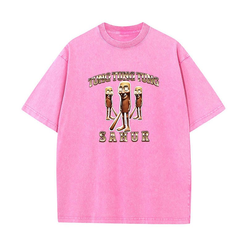 Tung Tung Tung Sahur Ngộ nghĩnh Bóng Chày Brainrot Meme Áo nam Quần Áo Giặt Vintage Thời Trang Hài Hước Phong Cách Áo Sơ Mi Unisex Mùa Hè Áo T Áo