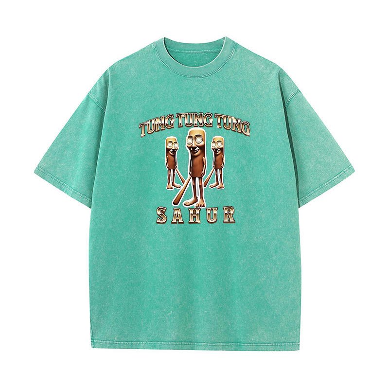 Tung Tung Tung Sahur Ngộ nghĩnh Bóng Chày Brainrot Meme Áo nam Quần Áo Giặt Vintage Thời Trang Hài Hước Phong Cách Áo Sơ Mi Unisex Mùa Hè Áo T Áo