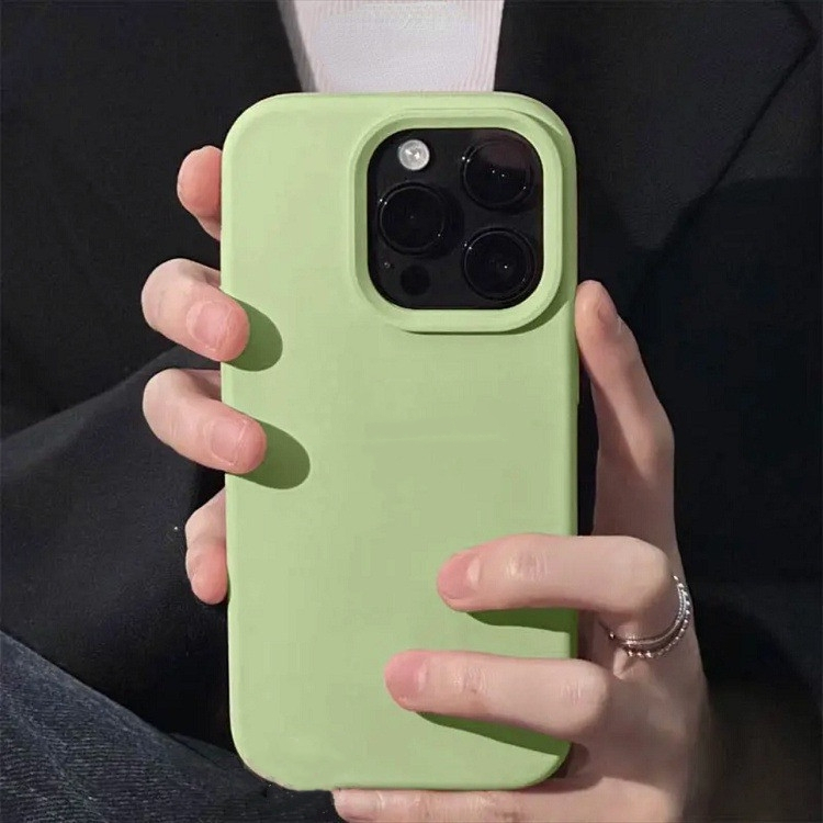 Ốp điện thoại silicon lỏng màu xanh lá cây Matcha cho iPhone 15 Pro Max 15 Pro 15 14 13 12 11 Pro Max XR IX Bảo hiểm toàn diện Vỏ mềm bảo vệ chống sốc