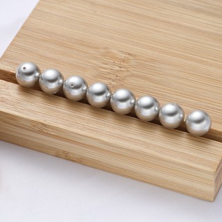 Chất Lượng Cao Lỗ Thẳng Màu Xám Tròn Ngọc Trai Miếng Đệm Hạt Quần Áo Đầu Mang Giày Túi Thủ Công Đính Hạt DIY Trang Sức Làm