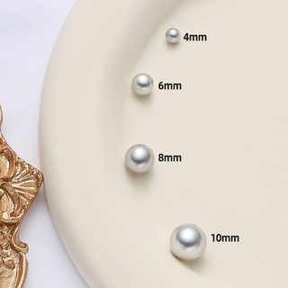 Chất Lượng Cao Lỗ Thẳng Màu Xám Tròn Ngọc Trai Miếng Đệm Hạt Quần Áo Đầu Mang Giày Túi Thủ Công Đính Hạt DIY Trang Sức Làm