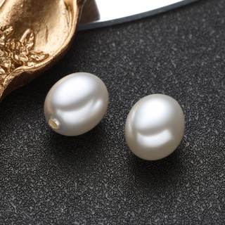Giả Ngọc Trai Hình Bầu Dục Nửa Lỗ Hạt ABS Hạt Handmade DIY Trang Sức Bông Tai Chất Liệu Phụ Kiện