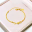 Vòng tay titan nữ không gỉ mạ vàng 18k khắc số la mã kiểu dáng mềm thời trang thanh lịch