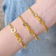 Vòng tay titan nữ không gỉ mạ vàng 18k khắc số la mã kiểu dáng mềm thời trang thanh lịch