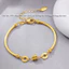 Vòng tay titan nữ không gỉ mạ vàng 18k khắc số la mã kiểu dáng mềm thời trang thanh lịch