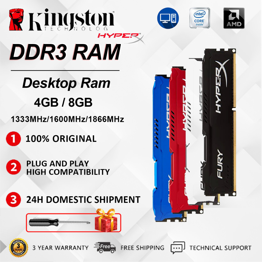 kingston hyperx 4gb 8gb ram ddr3 1333mhz 1600MHZ 1866mhz dimm 2RX8 PC ...