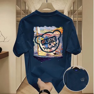 ✨Hàng có sẵn✨ WASSUP little bear-Áo thun nam mới! 100% cotton, thời trang, Unisex