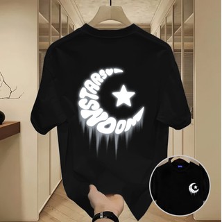 ✨Hàng có sẵn✨ WASSUP Stars and Moon-Áo thun nam mới! 100% cotton, thời trang, Unisex