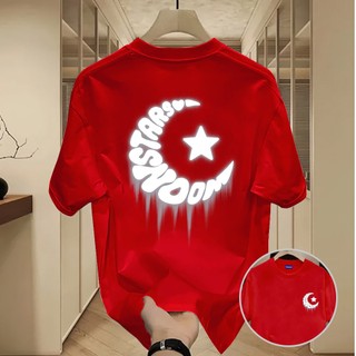 ✨Hàng có sẵn✨ WASSUP Stars and Moon-Áo thun nam mới! 100% cotton, thời trang, Unisex