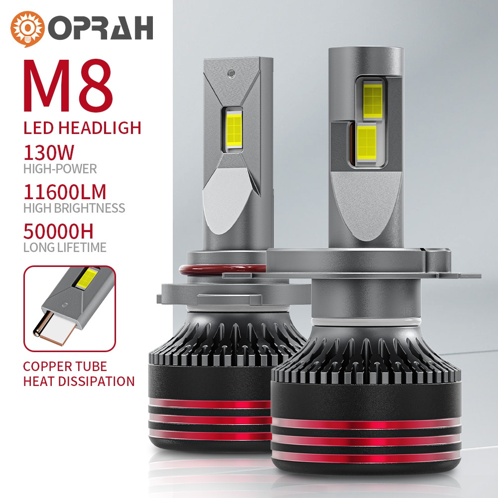 ((2 CÁI) M8 pro 130W Đèn pha LED H4 siêu sáng công suất cao 3570 Đèn ...