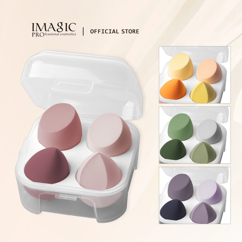 Ảnh Set 4 bông mút trang điểm IMAGIC sử dụng khô mềm mại không hút phấn kèm hộp đựng 1