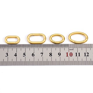Đánh Bóng Thép Không Gỉ Hình Bầu Dục Lò Xo Khóa 18k Mạ Vàng Kết Nối Khóa Tự Làm Phụ Kiện Trang Sức Đơn Giản Khóa Nhẫn