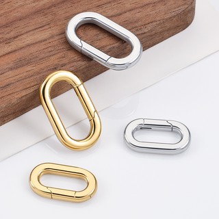 Đánh Bóng Thép Không Gỉ Hình Bầu Dục Lò Xo Khóa 18k Mạ Vàng Kết Nối Khóa Tự Làm Phụ Kiện Trang Sức Đơn Giản Khóa Nhẫn