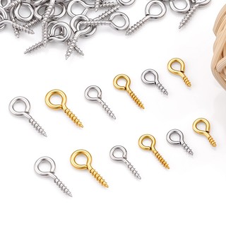 Thép không gỉ Vít Mắt Chân diy Phụ Kiện Trang Sức Bảo Quản Màu Vàng 18k Móc Mắt Kẹp