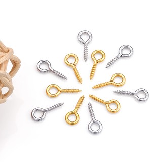 Thép không gỉ Vít Mắt Chân diy Phụ Kiện Trang Sức Bảo Quản Màu Vàng 18k Móc Mắt Kẹp