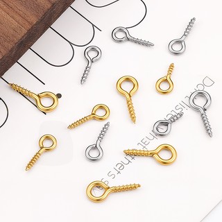 Thép không gỉ Vít Mắt Chân diy Phụ Kiện Trang Sức Bảo Quản Màu Vàng 18k Móc Mắt Kẹp
