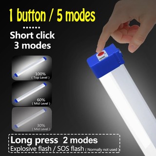 Đèn LED Sạc Ống USB 5V Đèn Khẩn Cấp Cắm Trại Từ Di Động Chiếu Sáng Chợ Đêm Xe Ngoài Trời Dải Cứng