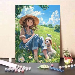 Mozi ✨40 * 50cm / 30 * 40cm Mùa Hè Thảo Nguyên Số Tranh Sơn Dầu Tự Làm Handmade Số Tranh Tranh Làm Đầy Giải Nén Tranh Trang Trí