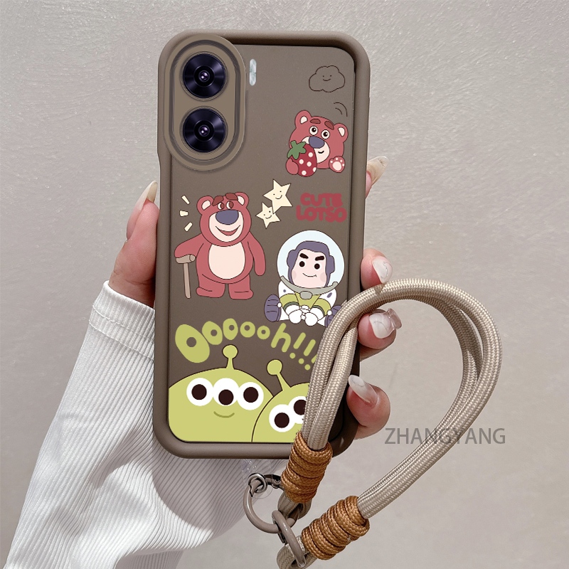 Ốp Lưng Cho OPPO Reno 11 5G Reno 11 Pro 5G Silicone TPU Chống Rơi Vỏ Điện Thoại Hoạt Hình Thẩm Mỹ Gấu Ba Mắt Họa Tiết Quái Vật Thiết Kế Mới Cá Tính Dây Treo