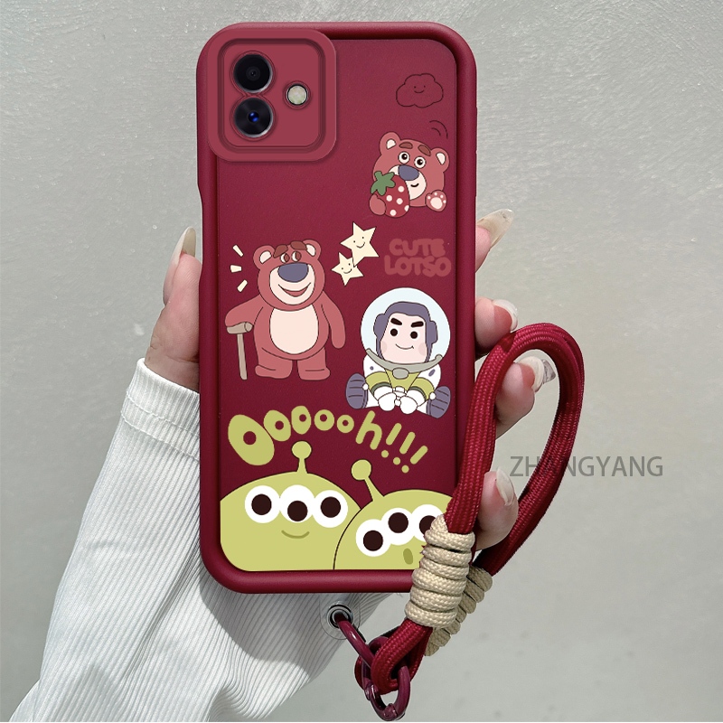 Ốp Lưng Cho Samsung A04 A05 A04E Silicone TPU Chống Rơi Vỏ Điện Thoại Hoạt Hình Thẩm Mỹ Gấu Ba Mắt Họa Tiết Quái Vật Thiết Kế Mới Cá Tính Dây Treo
