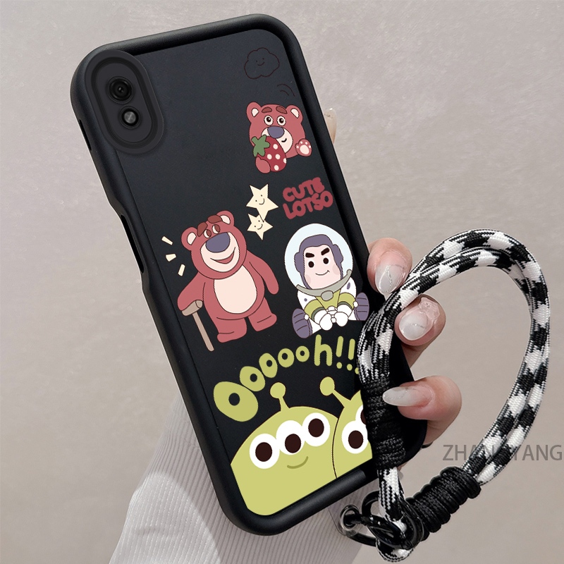 Ốp Lưng Cho OPPO A37 A37F Silicone TPU Chống Rơi Vỏ Điện Thoại Hoạt Hình Thẩm Mỹ Gấu Ba Mắt Họa Tiết Quái Vật Thiết Kế Mới Cá Tính Dây Treo